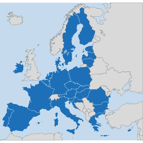 Gebiete mit Busferlinienverkehren in Europa, die genehmigt werden.